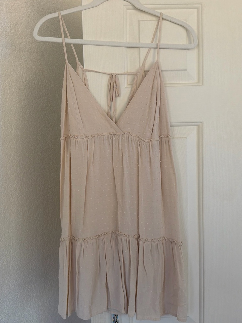 Zara Beige Spotted Mini Dress